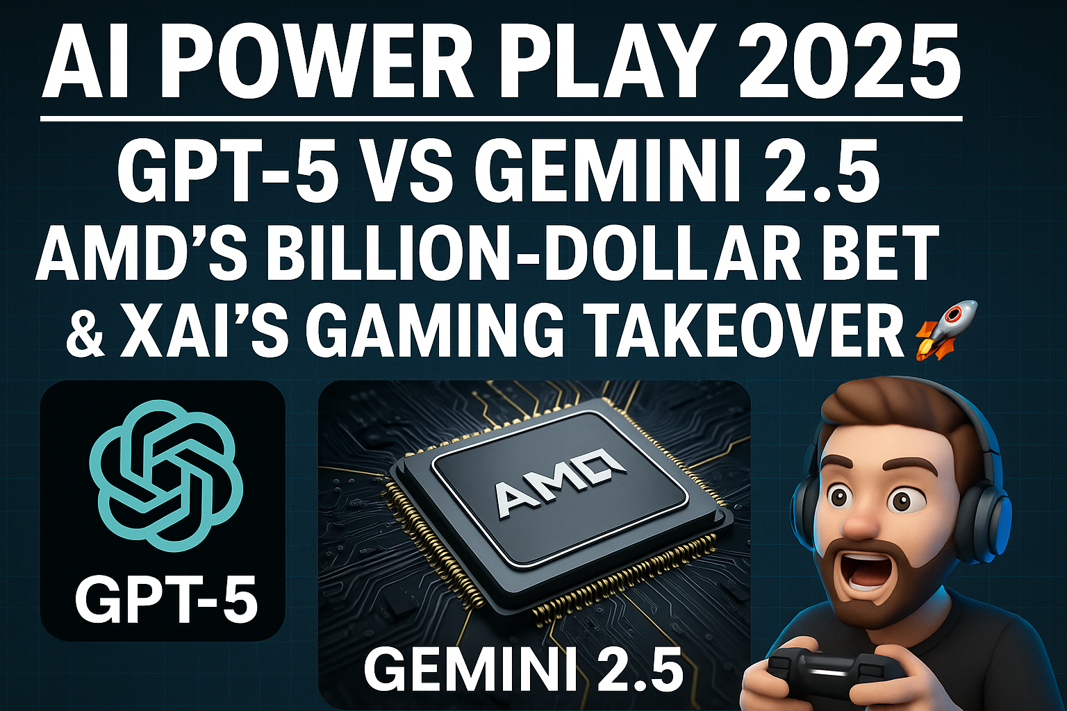 AI Power Play 2025: GPT-5 vs Gemini 2.5, AMD's Billion-Dollar Bet & xAI's Gaming Takeover 🚀