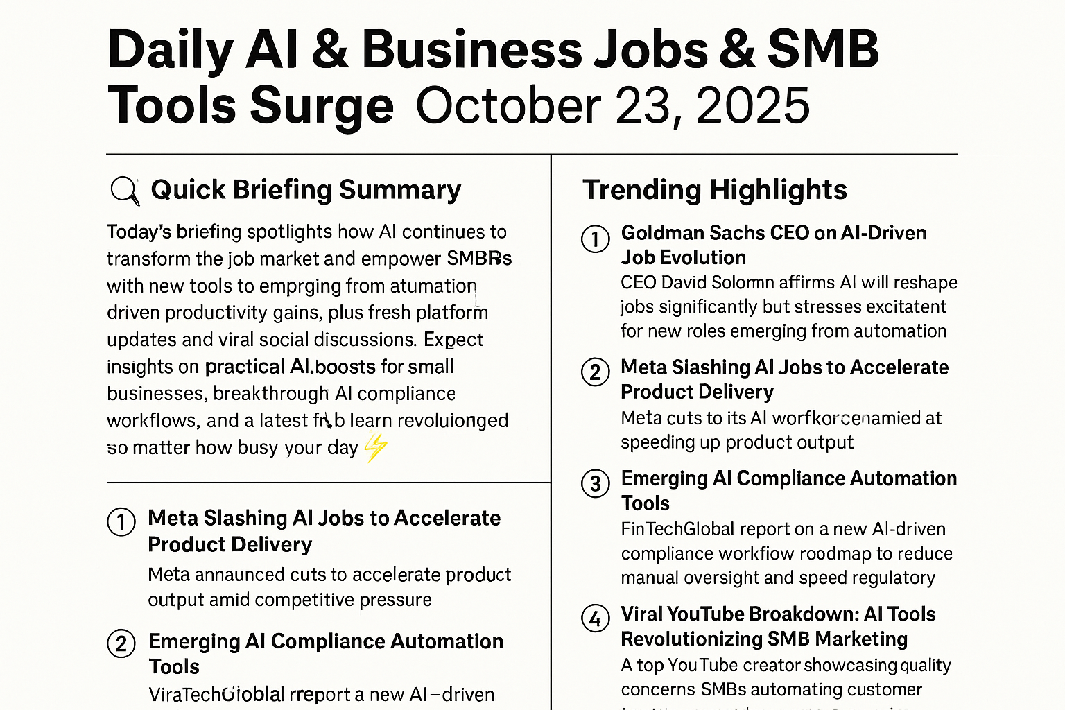 [Daily AI & Business Brief — October 23, 2025: AI Reshapes Jobs & SMB Tools Surge]